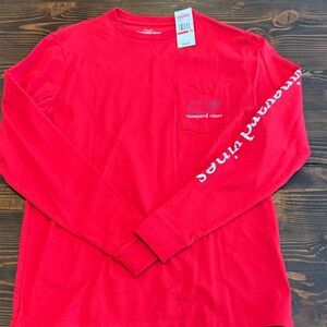 Vineyard Vines Red Long Sleeve Tee